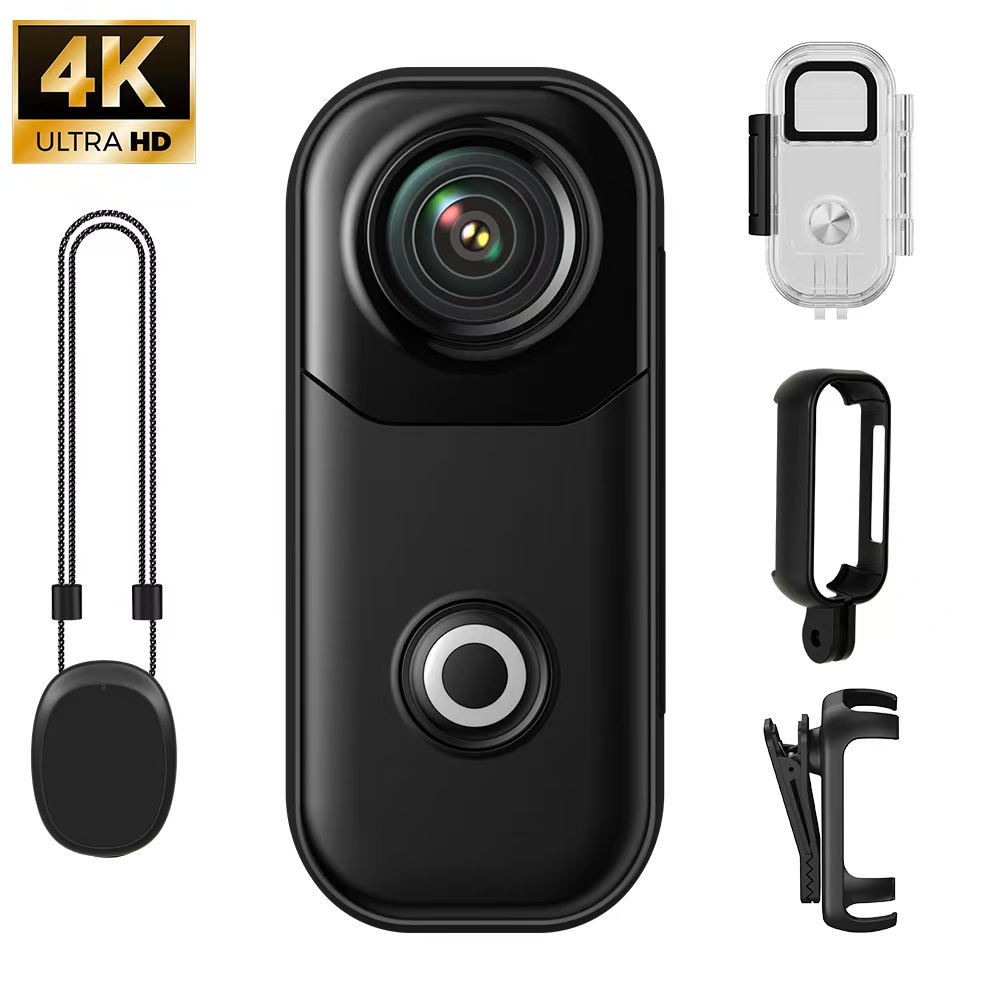 Outdoor Adventure Video - Kamera Aksi Mini 4K Hands-Free Body