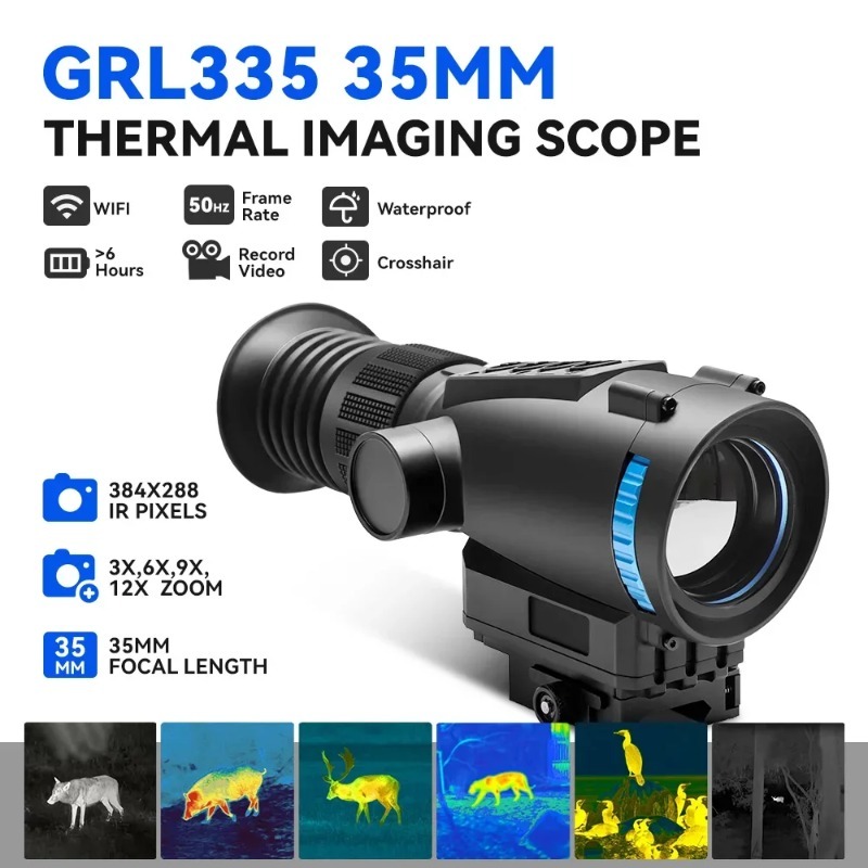 384*288 50Hz Teropong Termal d - Outdoor Adventure Video ulasan dan harga
