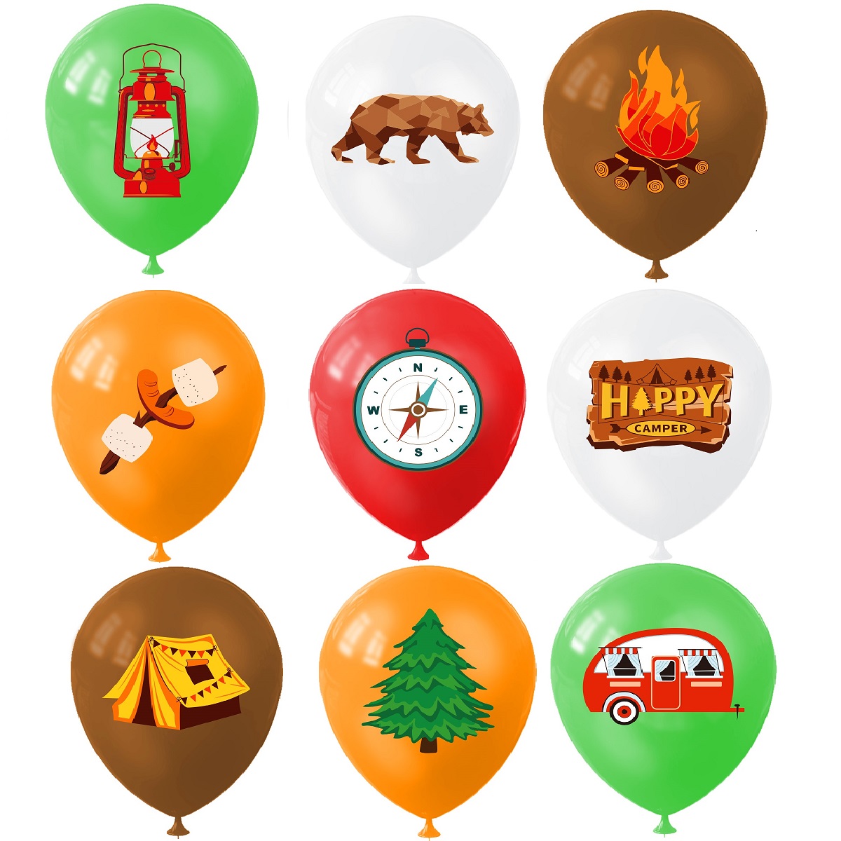 9 Buah Balon Berkemah Bahagia, - Outdoor Adventure Girls ulasan dan harga