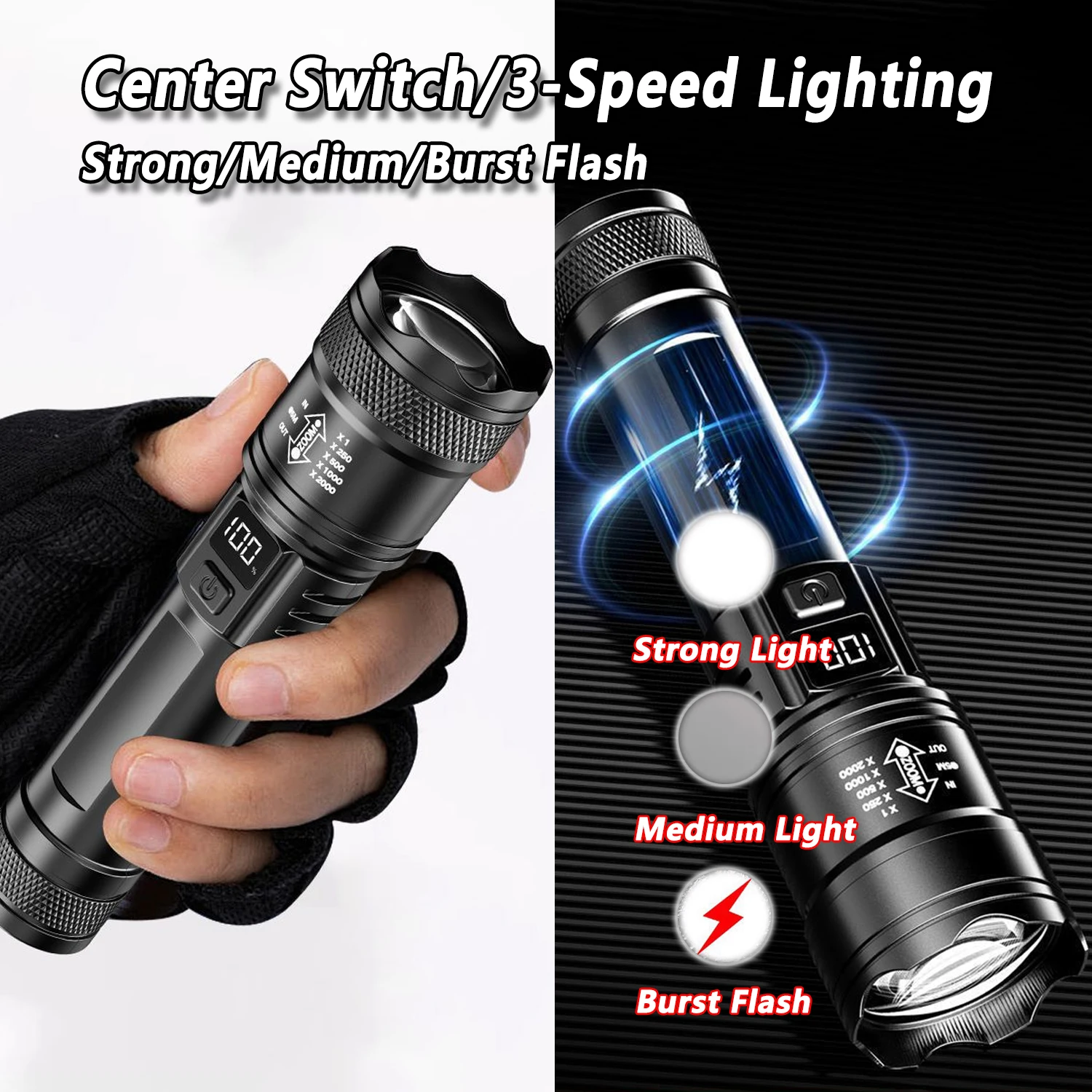 Senter LED Ultra Terang 2000LM - Outdoor Adventure Camp ulasan dan harga